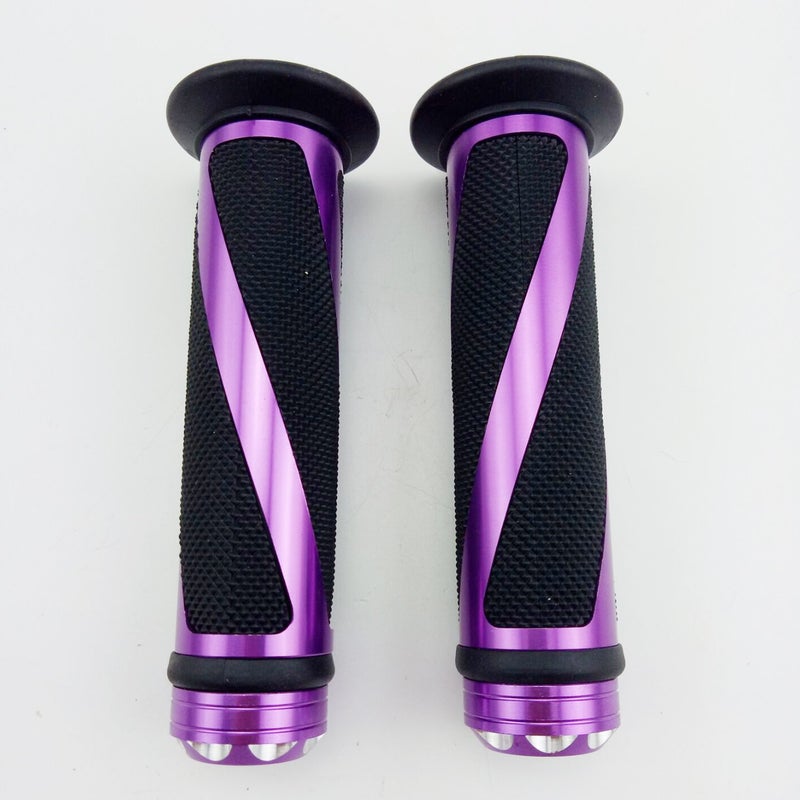 OKSTNO Universal Motorcycle Rubber Gel Handlebar Hand Grips for 7/8" Bar End Handle Bars Sports Bikes (Purple) - Image 3